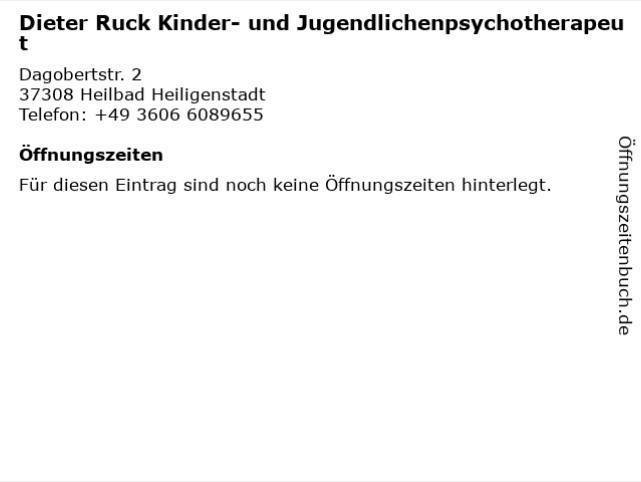 Kinder- und Jugendlichenpsychotherapeut Dieter Ruck - Heilbad Heiligenstadt